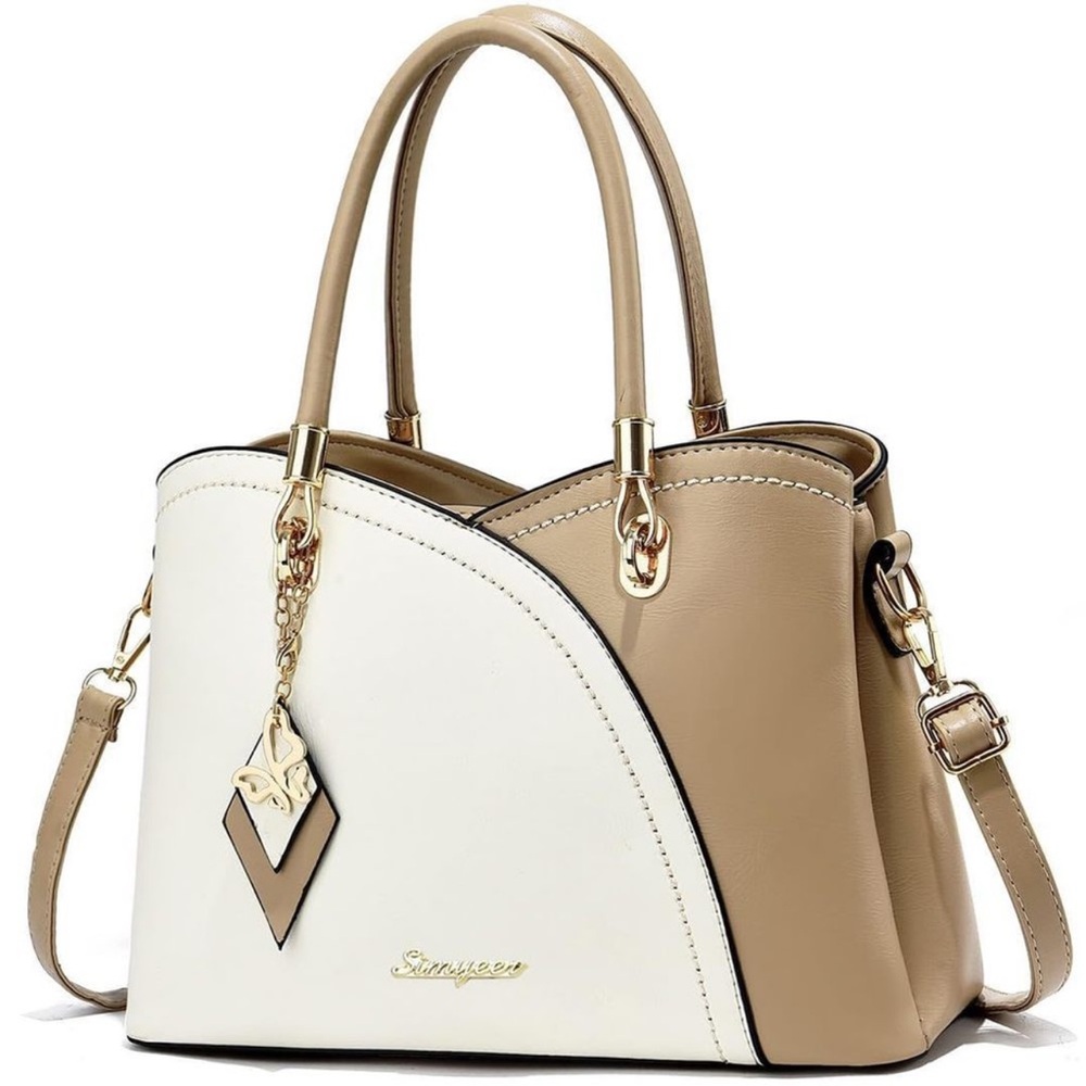 Ladies' Structured Satchel Messenger Bag with Top Handle